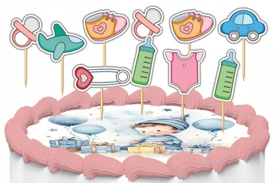 Produktbild von Tortenstecker Kuchendeko Set - Babyparty 10 Stück