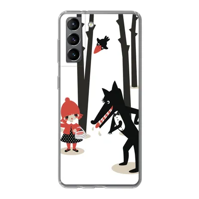 Produktbild von MuchoWow® Handyhülle Schutzhülle Hülle für Samsung Galaxy S21 Rotkäppchen - Wolf - Wald Silikon Softcase Handy Hülle - Softcase