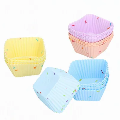 Mini-Muffin-Backform, 20er Set Silikon-Cupcake-Form, quadratisch