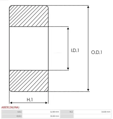 Produktbild von Lager Kugellager Rillenkugellager 12x16x14xmm