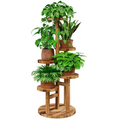 Produktbild von Bamworld Holzblumenständer 5-stufig Pflanzenträger Platzsparend für Wohnzimmer & Garten