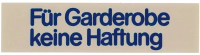 Produktbild von Schilder Für Garderobe keine