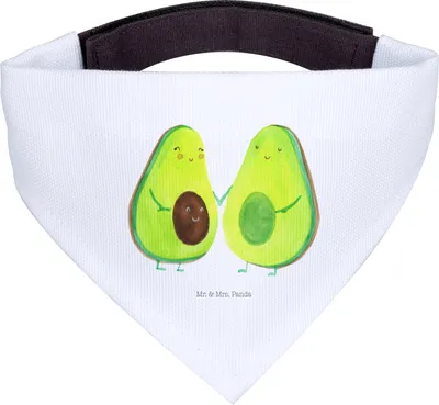 Produktbild von Mr. & Mrs. Panda Hunde-Halstuch Avocado Pärchen - Weiß - Geschenk, Schwangerschaft, Tuch, Avocados, Hund Halstuch, Für Hunde, Hundeschal, Babyparty, Familie