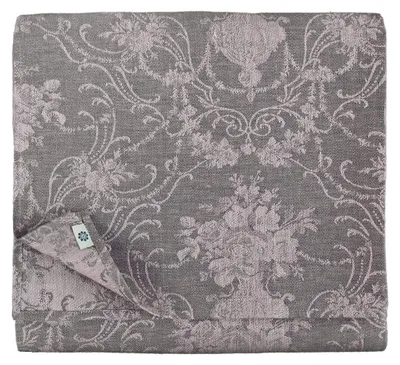Jacquard-Tischdecke 100% Leinen 147x220 cm Rosé-Grau