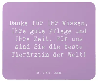 Produktbild von Mr. & Mrs. Panda Mousepad Spruch Beste Tierärztin - Lavendeltraum - Geschenk, laptop, Wertschätzung, Anerkennung Tierarzt, Danke sagen, pc mauspad, Tiermedizin, Bedanken
