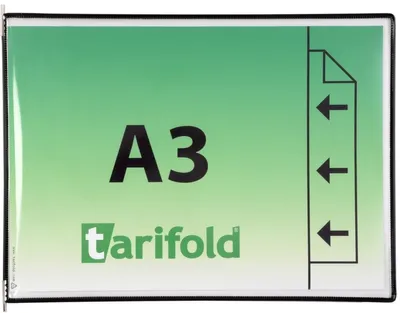 Produktbild von tarifold Sichttafeln mit 5 Aufsteckreitern DIN A3 quer schwarz, Öffnung seitlich, 10 St.