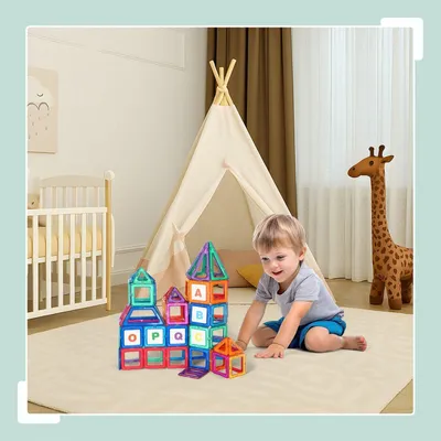 Produktbild von Magnetische Bausteine für Kinder - 100 Teile
