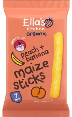 Productafbeelding van Ella'S Kitchen Maize Sticks Peach Banana 7+ Maanden (16 gr)