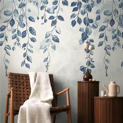 Produktbild von A.S. Creation Fototapete 8.80 x 0.53 m Livingwalls Florale Tapete Blau 791445 Natur CosmoLiving by Cosmopolitan