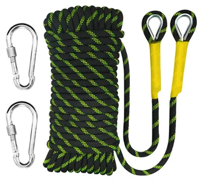 Produktbild von 40 Meter langes, statisches Kletterseil mit 2 Karabinhaken