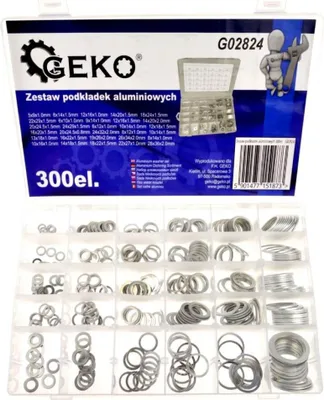 Zdjęcie produktu dla Podkładka aluminiowa GEKO, zestaw 300 sztuk G02824