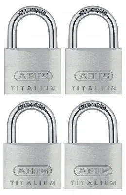 Produktbild von Abus Titalium 64TI/40 Set 4 Vorhängeschlösser 1 Schlüssel