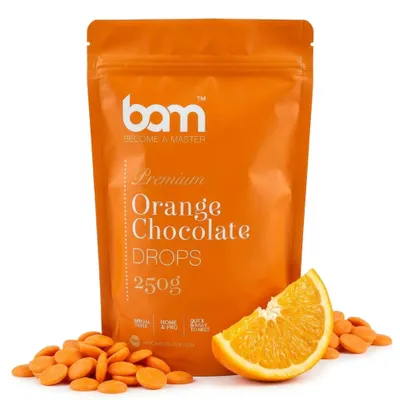 Produktbild von BAM Orangenschokolade - Kuvertüre - Schokoladen Drops - 250 g