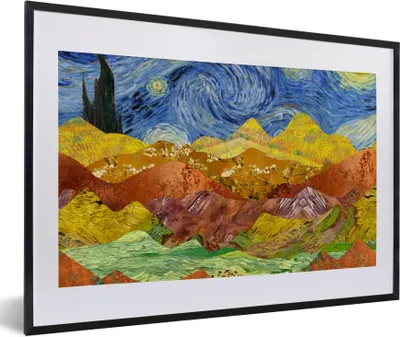 Produktbild von MuchoWow® Gerahmtes Poster Van Gogh - Alte Meister - Malerei 60x40 cm - Poster mit Schwarzem Bilderrahmen Wandposter Rahmen Foto Bilder - Schlafzimmer - Plakat in Rahmen - Drucken