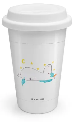Produktbild von Mr. & Mrs. Panda ToGo Kaffeebecher Einhorn Sternenhimmel - Weiß - Geschenk, To Go Becher, Unicorn, Thermobecher, Coffee, Sterne, Verrückt, Einhörner