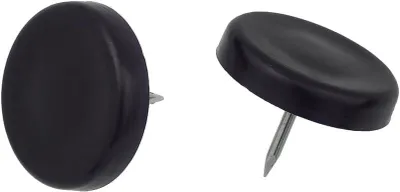 Produktbild von Möbelgleiter Ø15mm mit Nagel 50 Stück Schwarz Kunststoff Möbelfüße Bodengleiter Stuhlgleiter Kunststoffgleiter