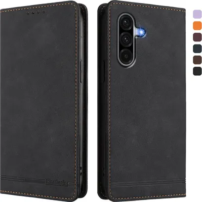 Immagine prodotto di Custodia per Samsung Galaxy A17 5G/4G, custodia retro in Finto cuoio con supporto e slot per carte Nero