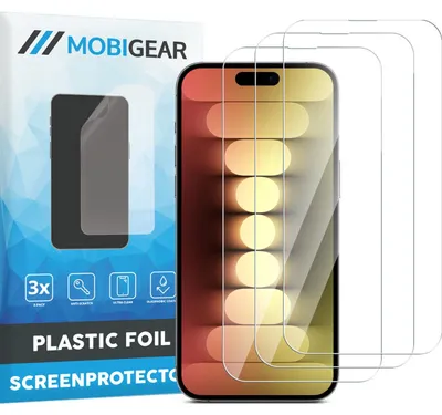 Produktbild von Mobigear Schutzfolie für iPhone 15 Pro – kompatibel mit Hüllen (3er-Pack)
