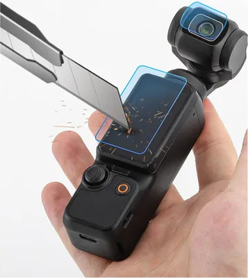 Obrázek produktu pro Tvrzené sklo na objektiv a displej pro DJI OSMO POCKET 3 - 2 ks.