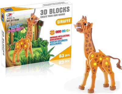 Produktbild von 3D Schaumstoff Puzzle Giraffe 83 Teile - Weiche EVA Bausteine Lernspielzeug