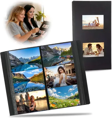 Obrázek produktu pro Fotografický album, formát 15 x 10 cm, kapacita 300 fotografií, černé, 100 stran, vhodné pro svatbu