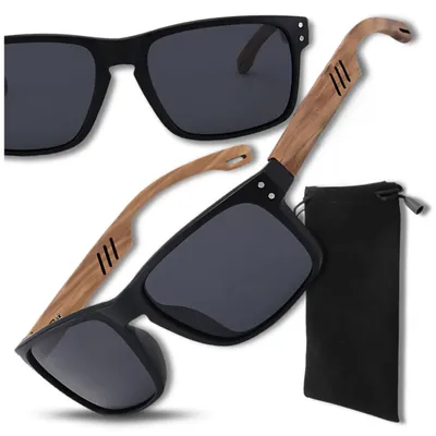 Produktbild von Herren-Sonnenbrille aus Bambus mit polarisierenden Gläsern und UV-Filter
