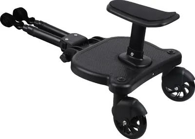 Produktbild von Kinderwagen-Adapter mit Sitz, universelle Passform, einfache Aufbewahrung, Schwarz