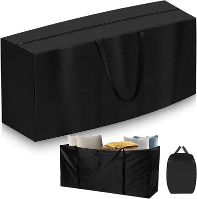 Produktbild von Wasserdichte Gartenkissentasche 173x76x51cm schwarzes Oxford-Gewebe