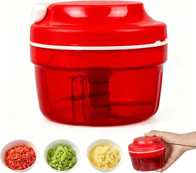 Produktbild von Manuelle Zwiebelschneider, Multifunktionaler Gemüseschneider mit Zugseil, ABS, Edelstahlmesser, für Küche und