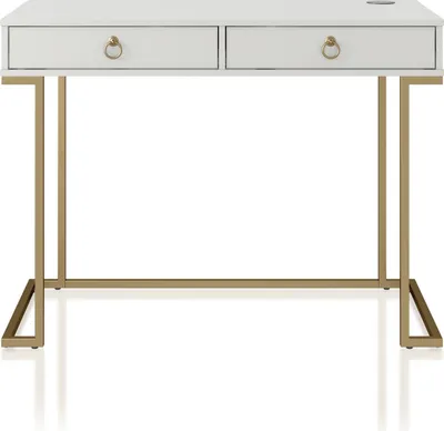 Produktbild von Konsolentisch >Majvi< in Weiß, MDF/Metall - 106x79x50cm (BxHxT)
