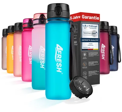 Image de Gourde 4FRESH 1000 ml en Tritan – Gourde sans BPA avec filtre, étanche, ouverture en un clic et dragonne