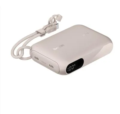 Produktbild von Belkin Powerbank mit Display 20W 10.000mAh USB-C sand BPB027hqSD
