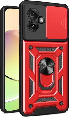 Produktbild von Motorola Moto G55 Hülle - Coverup Armor Ring Ständer Back Cover mit Kamera Schutz - Rot