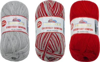Obrázek produktu pro Příze HiMALAYA EVERYDAY SENFONi - 100 g, 196 m - Šedá,Červená