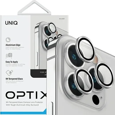 Produktbild von Uniq Optix Aluminium Kamera Objektiv Schutz Für Iphone 14 Pro / 14 Pro Max Mit Applikator - Silber