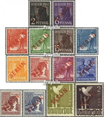 Produktbild von Briefmarken Berlin (West) 1949 Mi 21-34 (kompl.Ausg.)  gestempelt Rotaufdruck