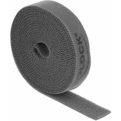 Produktbild von DELOCK Klettband auf Rolle L 2 m x B 15 mm grau