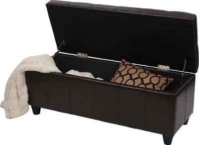 Produktbild von Aufbewahrungs-Truhe Kriens, Sitzbank Bank, Kunstleder, 45x114x45cm  braun