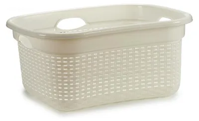 Produktbild von Waschekorb - weis - Kunststoff - 42 x 63 x 26 cm - 25 l - tragbarer Waschekorb