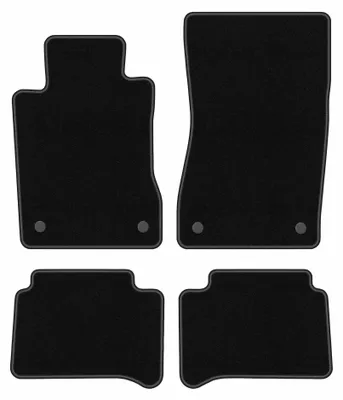 Produktbild von Velours-Fußmatten für Mercedes E W211 2002-2009 (Limousine/Kombi) – 4-tlg, Schwarz, passgenau – Wielganizator BASIC