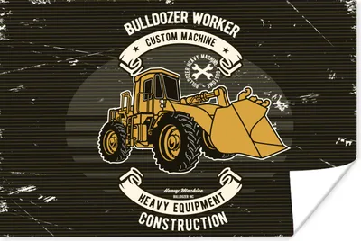 Produktbild von MuchoWow® Poster Bulldozer - Vintage - Angebot 180x120 cm - Fotoplakat