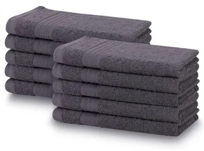 Produktbild von Gästehandtuch 10er Set, Baumwolle, 30x50 cm, grau (anthrazit)