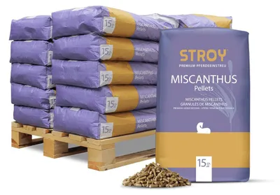 Produktbild von STROY Miscanthus Pellets Einstreu 15kg x 20 Sack 300kg Palette