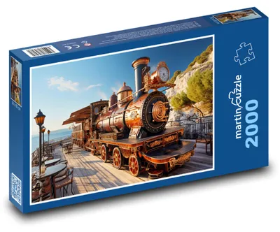 Zdjęcie produktu dla Puzzle 2000 Parowóz nad morzem - martinpuzzle