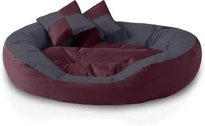 Obrázok produktu pre Veľká oválna pohovka pre psov XL Bordeaux/sivá