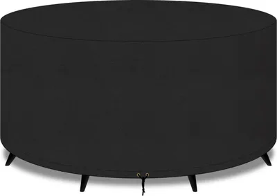 Produktbild von Gartentisch Abdeckung 130x70cm Schwarz wasserdicht Patio PLUS rattan/cube Tisch Gartenmöbel Schutzhülle rund