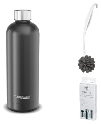 Obrázok produktu pre THERMOS TC DAILY BOTTLE 0,70 l, čierna, matná – súprava obsahujúca fľašu a čistiace kefky CLEAN FIX 30 cm | HAN 4200232070 | EAN 5010576966278