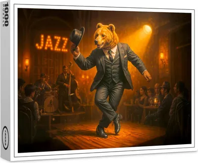 Produktbild von raxxa Premium-Puzzle "Dancing Bear Rocks a Jazz Club", 1000 Teile