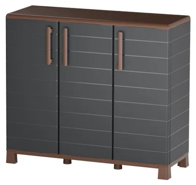 Produktbild von Kunststoffschrank PORTOFINO P100-B – niedrig, 3-türig