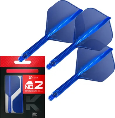 Produktbild von Target Darts K Flex Integrierte Dartflights No.2 - Intermediate 26mm, Blau